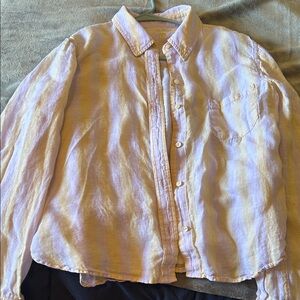 Lilly Pulitzer Lavender and Cream Striped Shirt